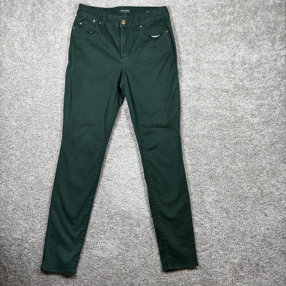 Chicos Jeggings Womens Size 2R 00R Dark Green Slim Skinny Stretch Pants TBBOX12